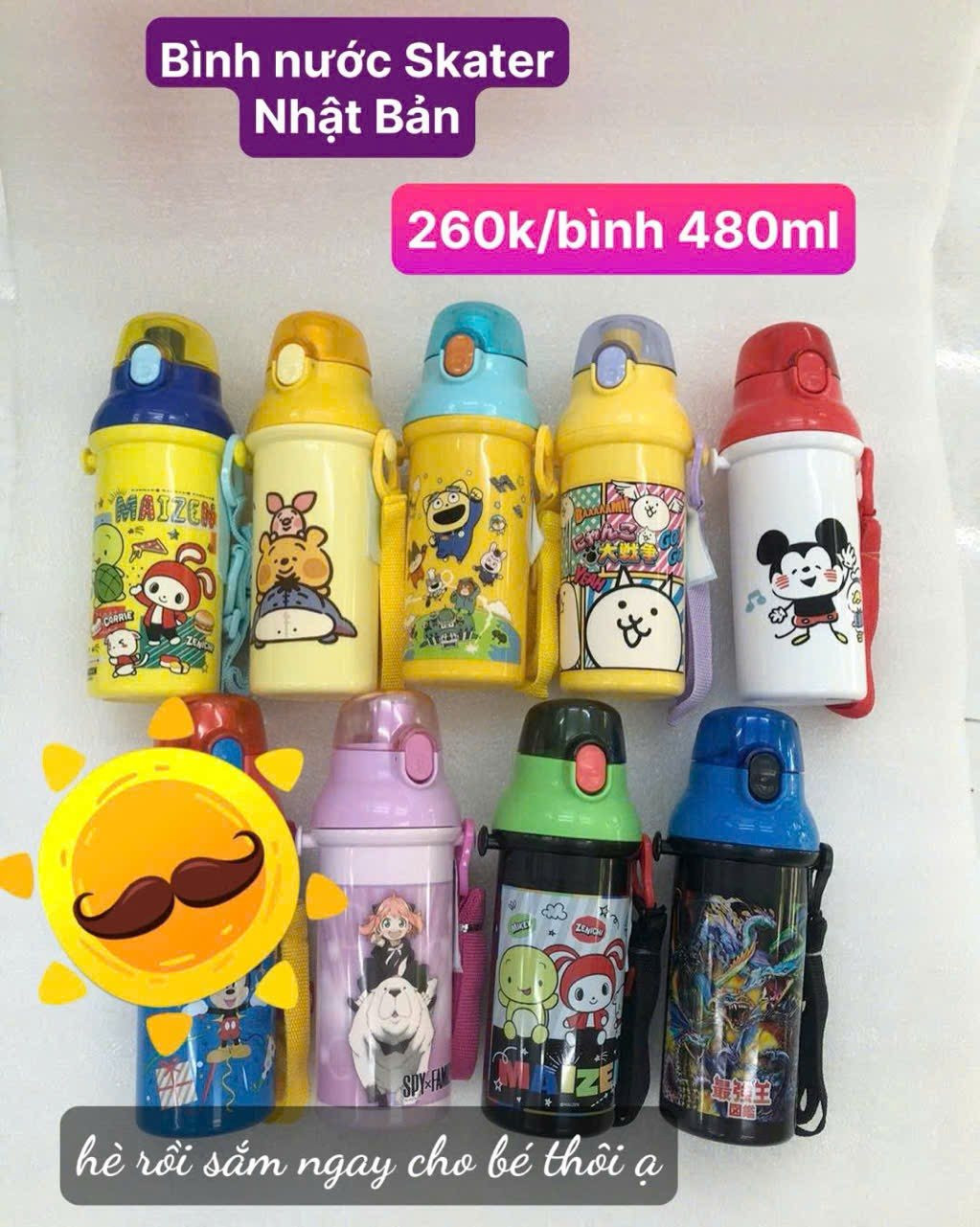 Bình nước Skater nội địa Nhật 480ml