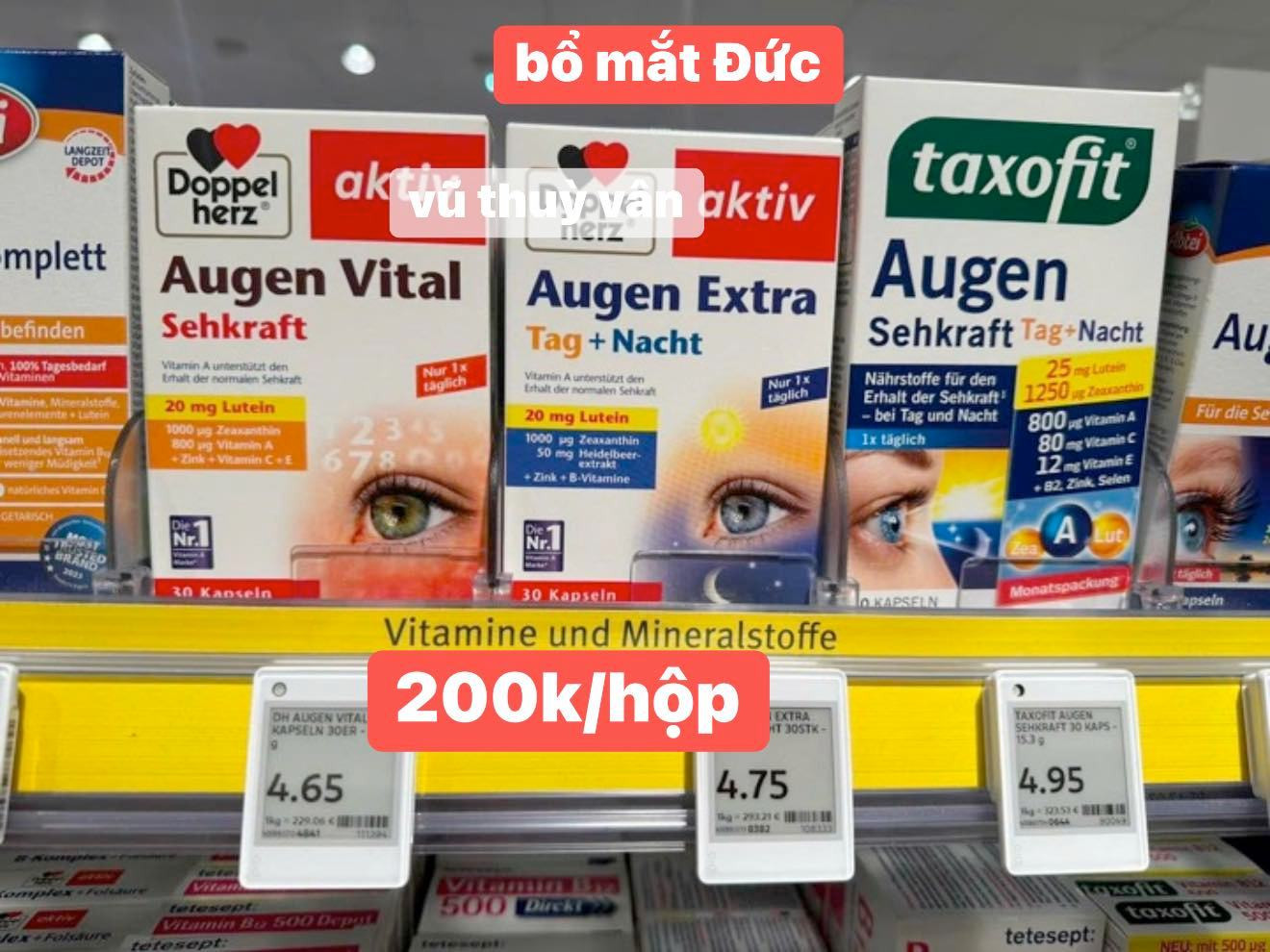 Viên uống bổ mắt Doppelherz Augen Extra Tag Nacht, 30 viên