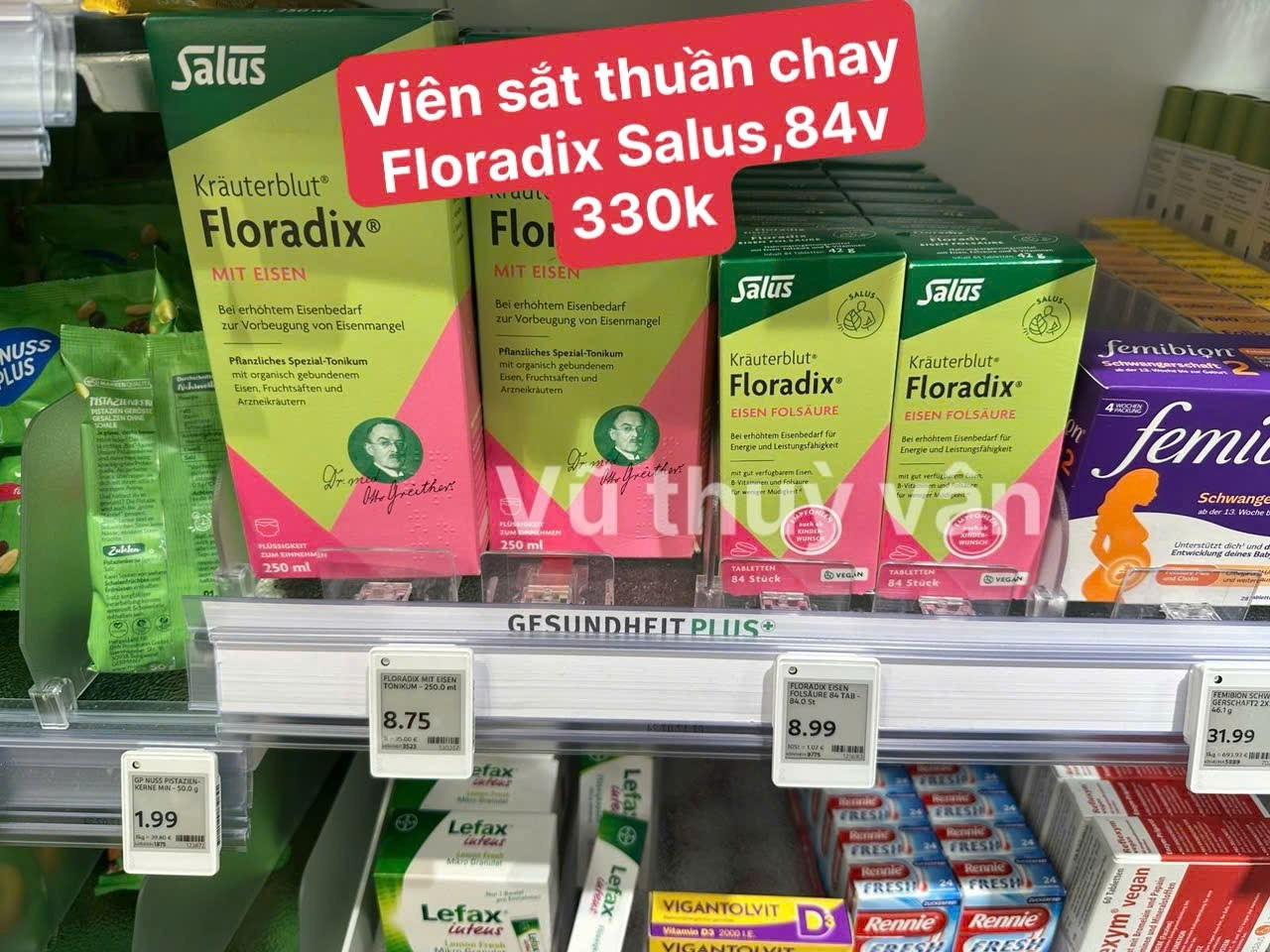 Viên sắt thuần chay Floradix Salus 84 viên