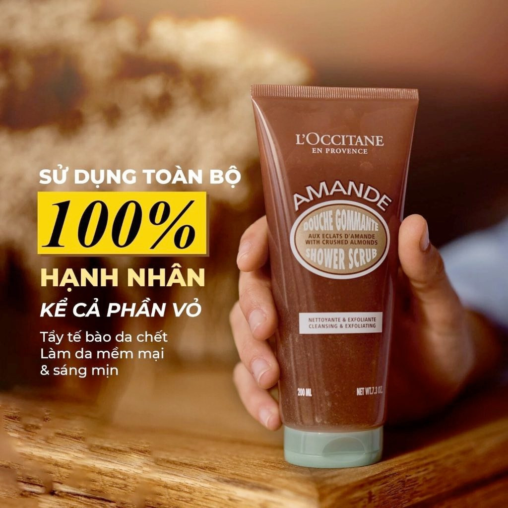 Gel Tắm Tẩy Tế Bào Chết Hạnh Nhân 2 Trong 1 L'Occitane 200ml — ảnh chính