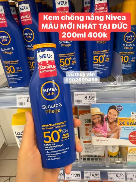 Kem chống nắng và dưỡng ẩm toàn thân NIVEA SUN Schutz & Pflege SPF 50+ 200ml — ảnh chính
