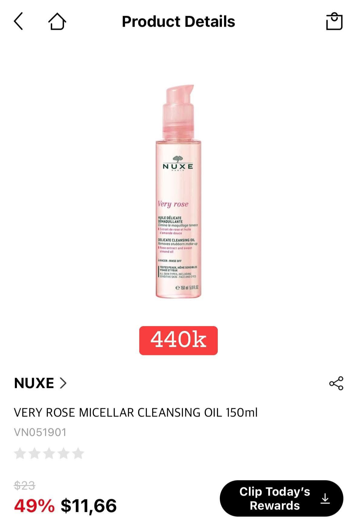 Dầu tẩy trang Nuxe Very Rose Delicating Cleansing Oil 150ml — ảnh chính