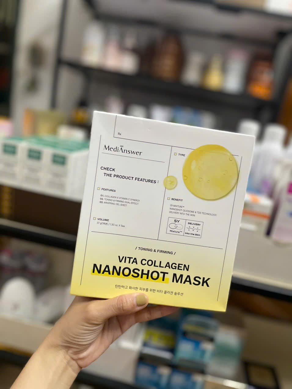 Mặt Nạ Thạch MediAnswer Vita Collagen Nanoshot Mask hộp 5 miếng — ảnh chính