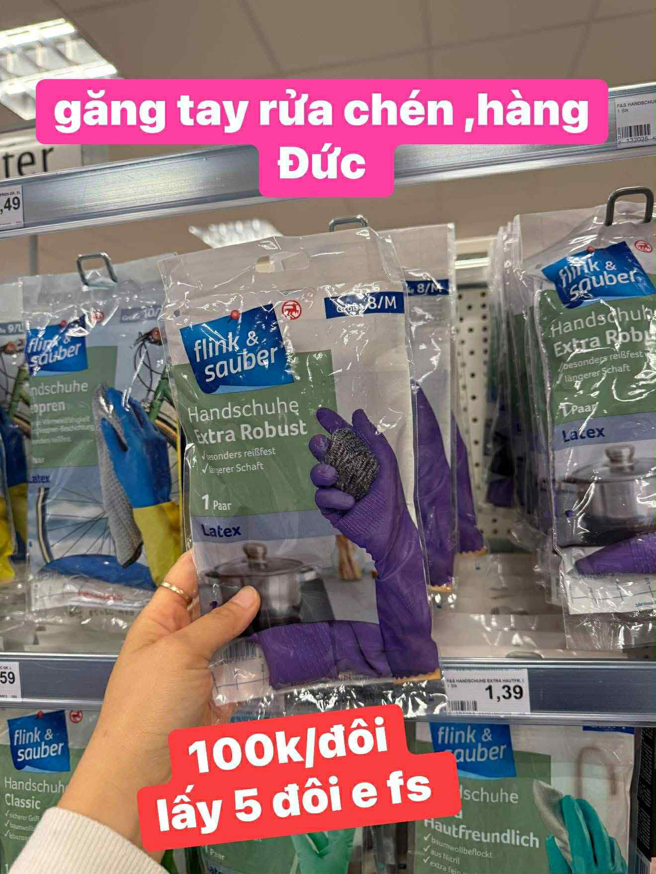 Găng tay rửa chén hàng Đức