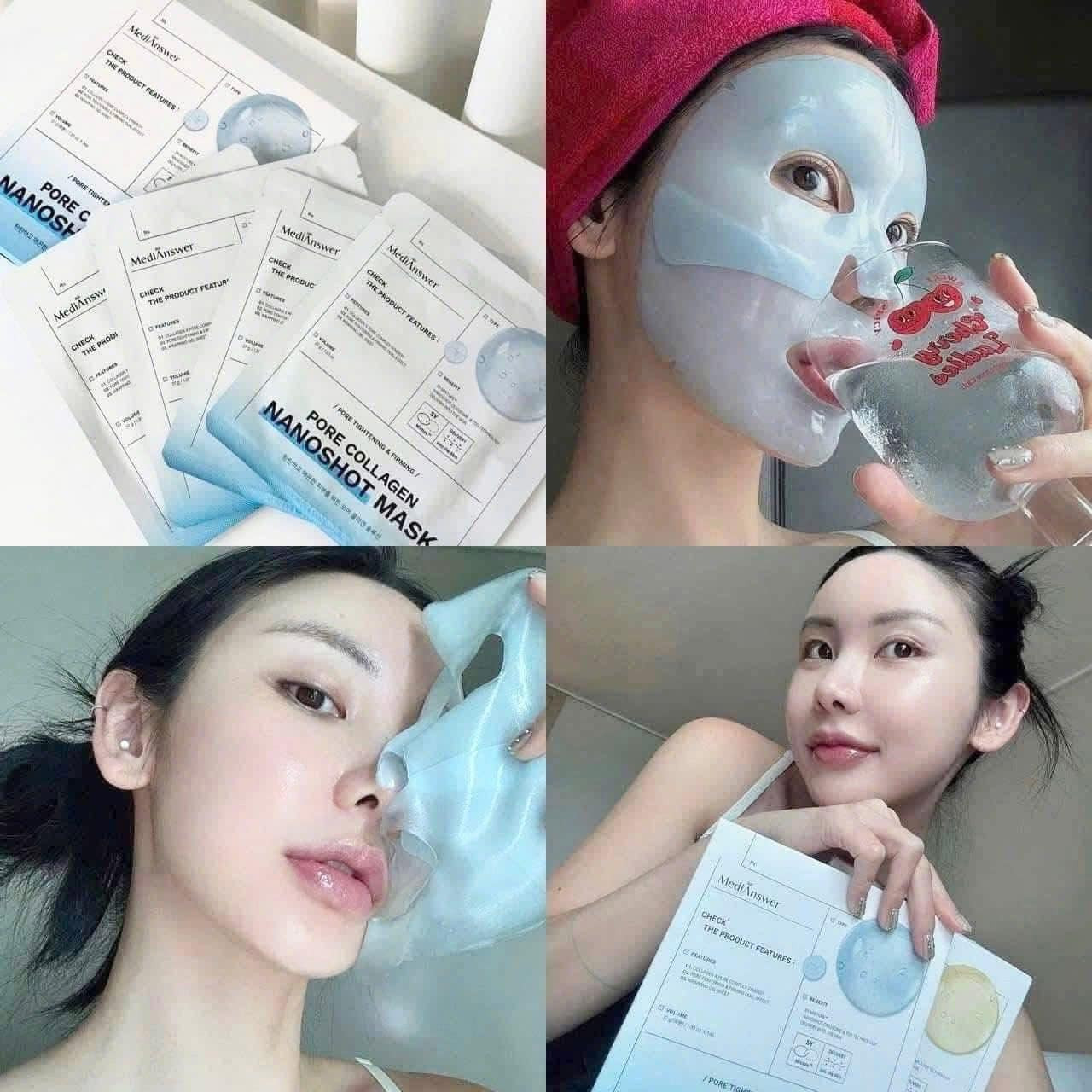 Mặt Nạ Thạch MediAnswer Pore Collagen Nanoshot Mask hộp 5 miếng — ảnh chính