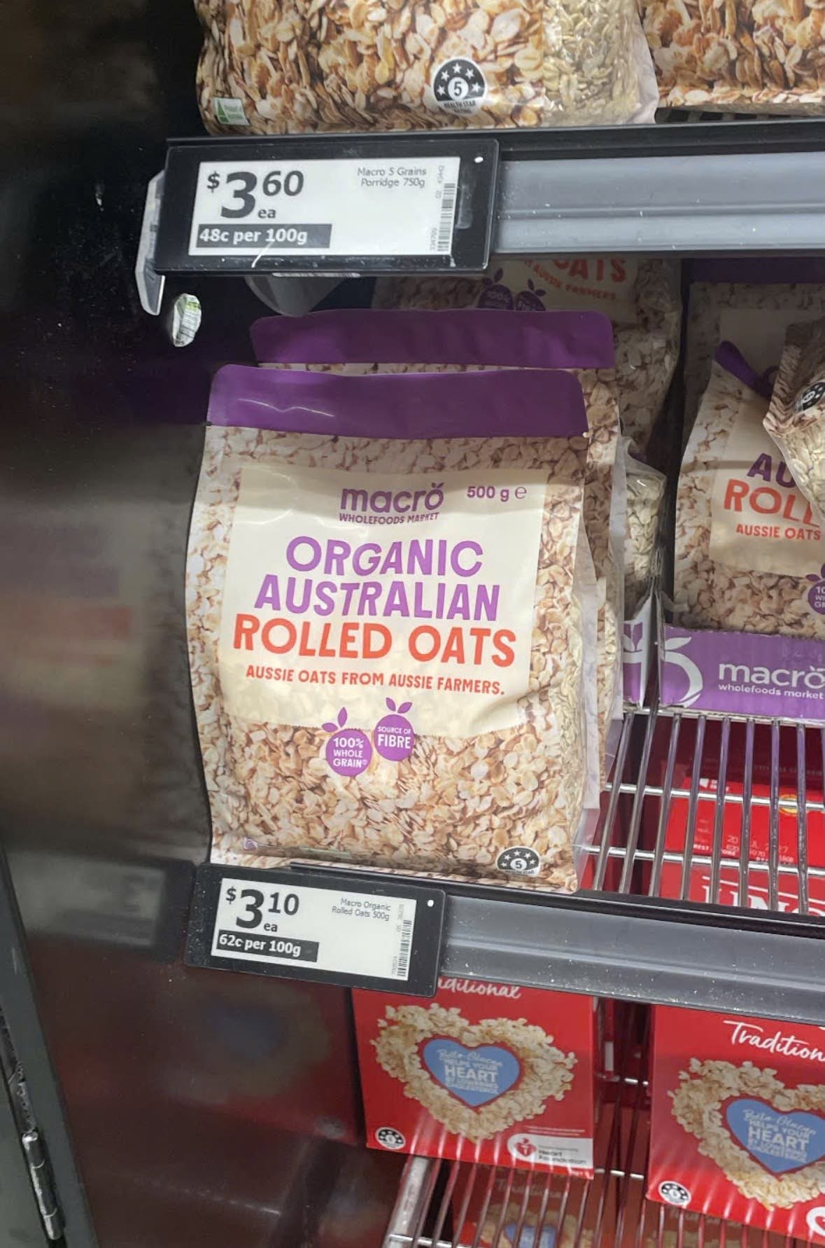 Yến mạch hữu cơ cán dẹt Macro Organic Australian Rolled Oats