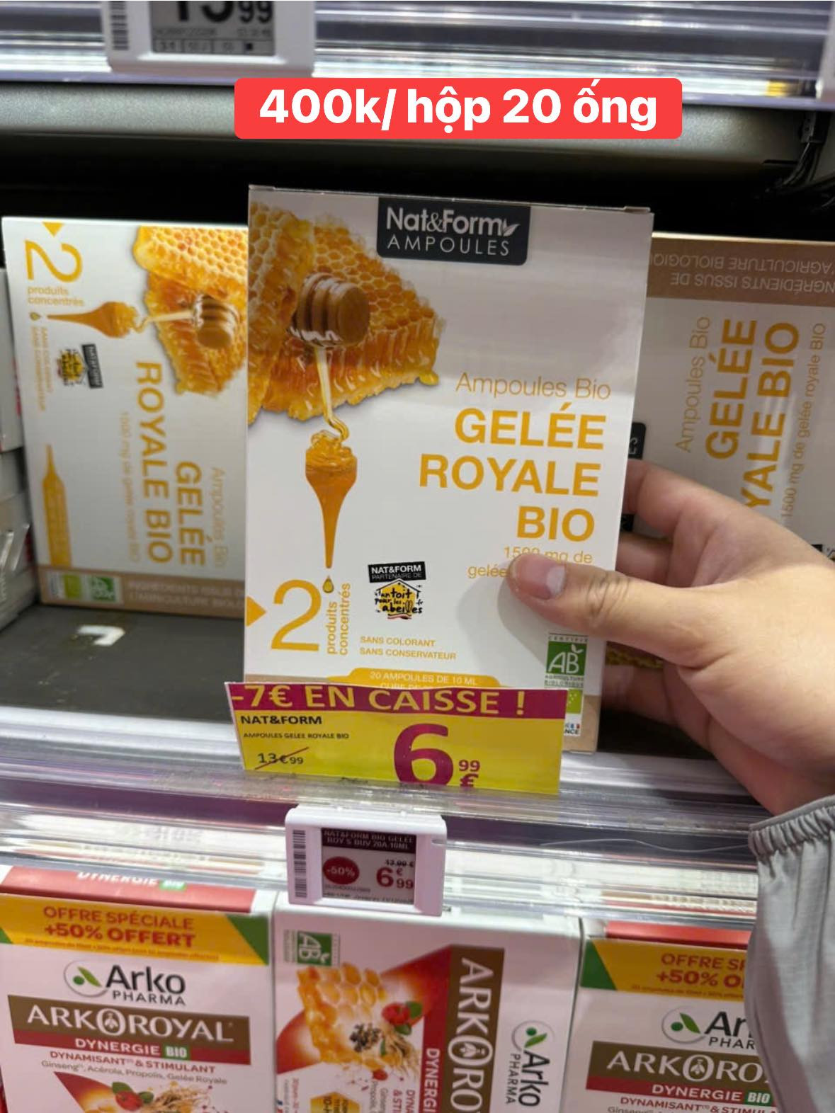 Sữa ong chúa hữu cơ Nat & Form Gelee royale bio 20 ống