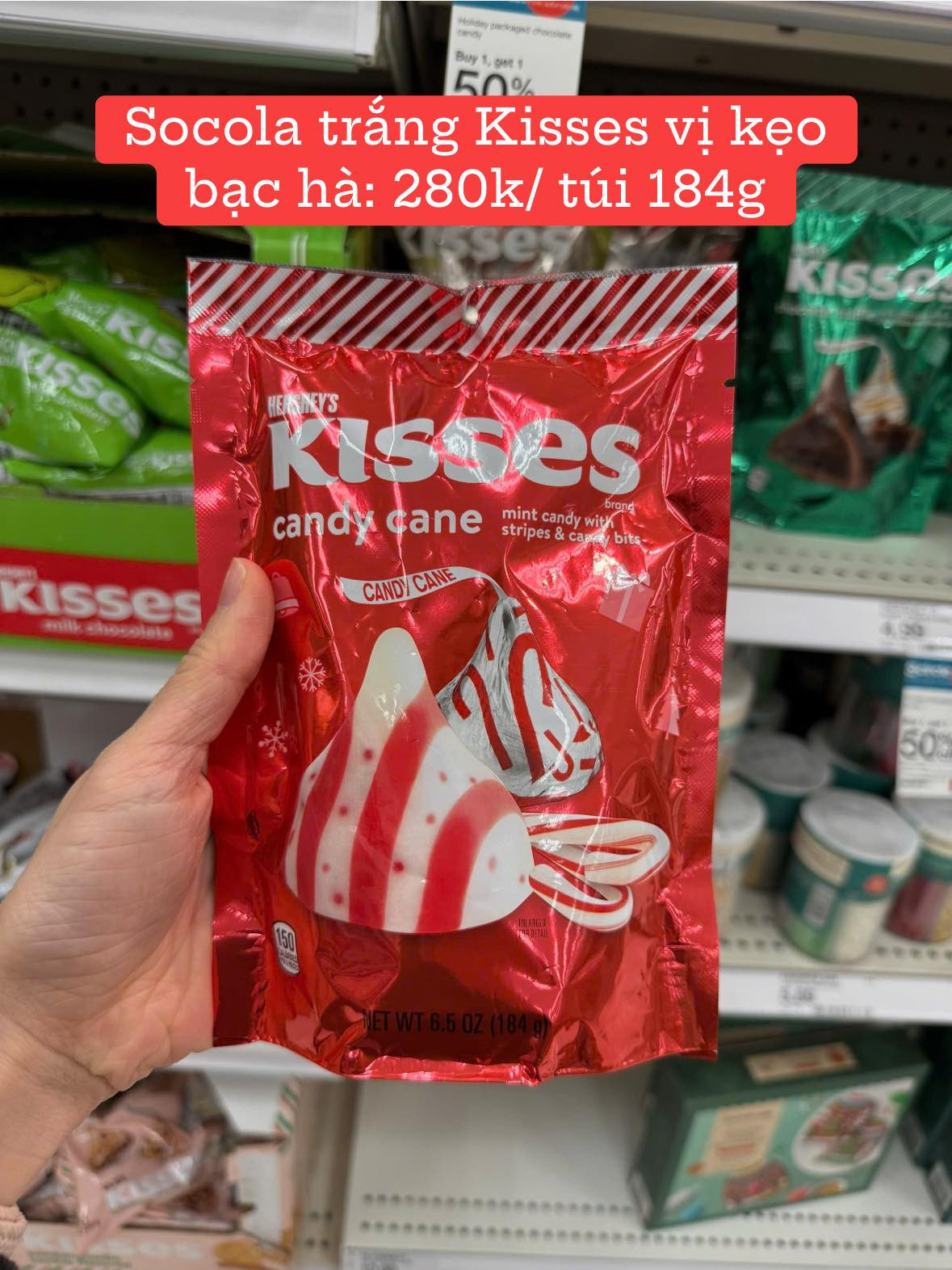 Socola trắng Kisses vị kẹo bạc hà — ảnh chính