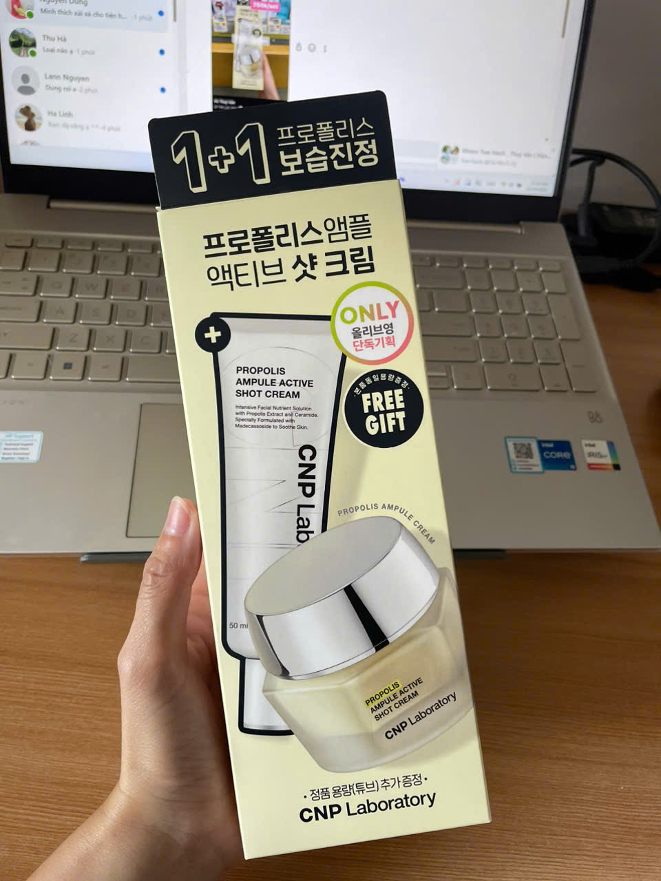Set 2 kem dưỡng CNP Chiết Xuất Keo Ong Phục Hồi Da Propolis Ampule Active Shot Cream — ảnh chính