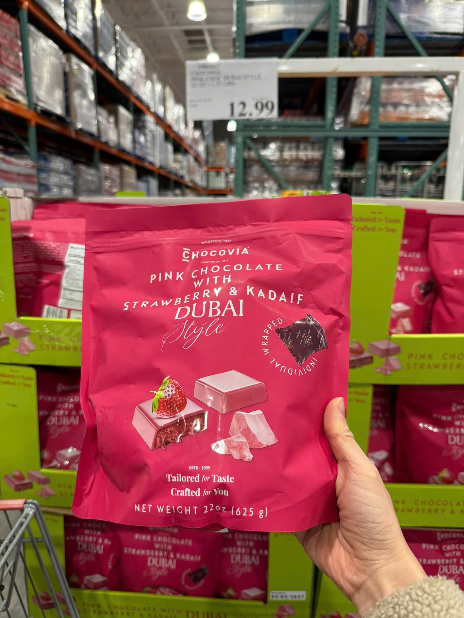 Socola dâu & sợi Kadaif Dubai style 625g