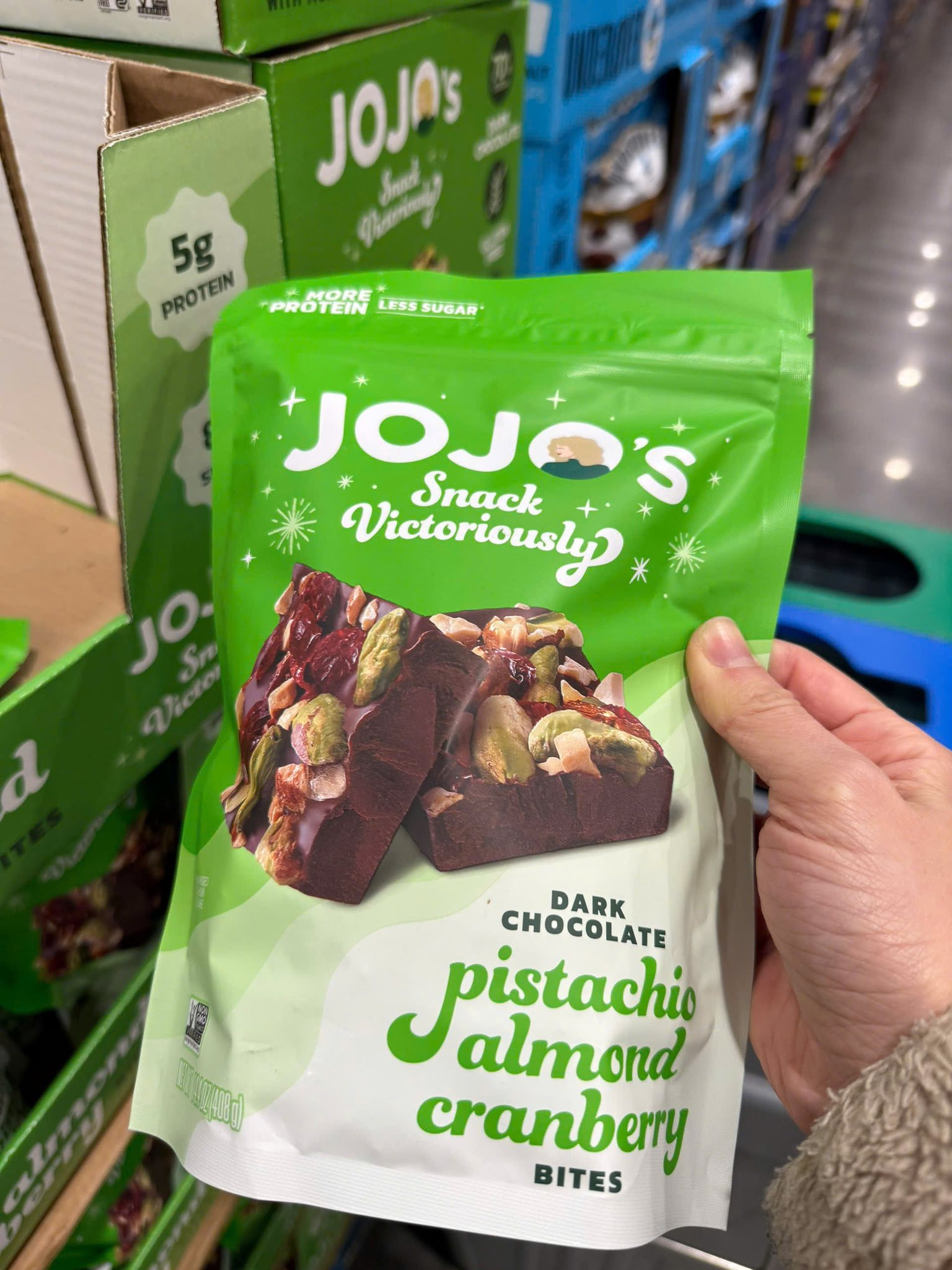 JoJo’s Dark Chocolate Pistachio Almond Cranberry Bites 408g