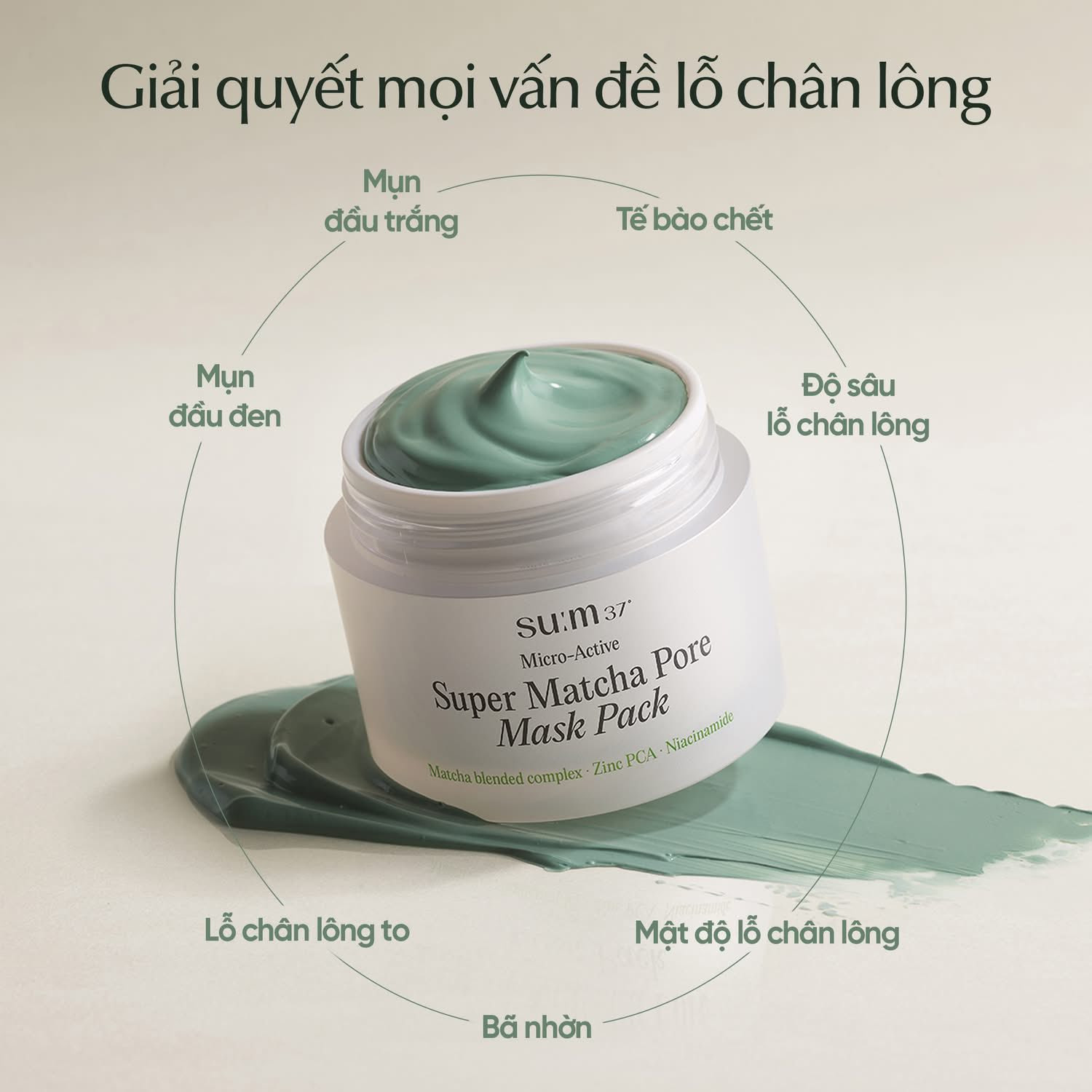 Mặt nạ đất sét SUM37 Super Matcha Detox Mask 100ml