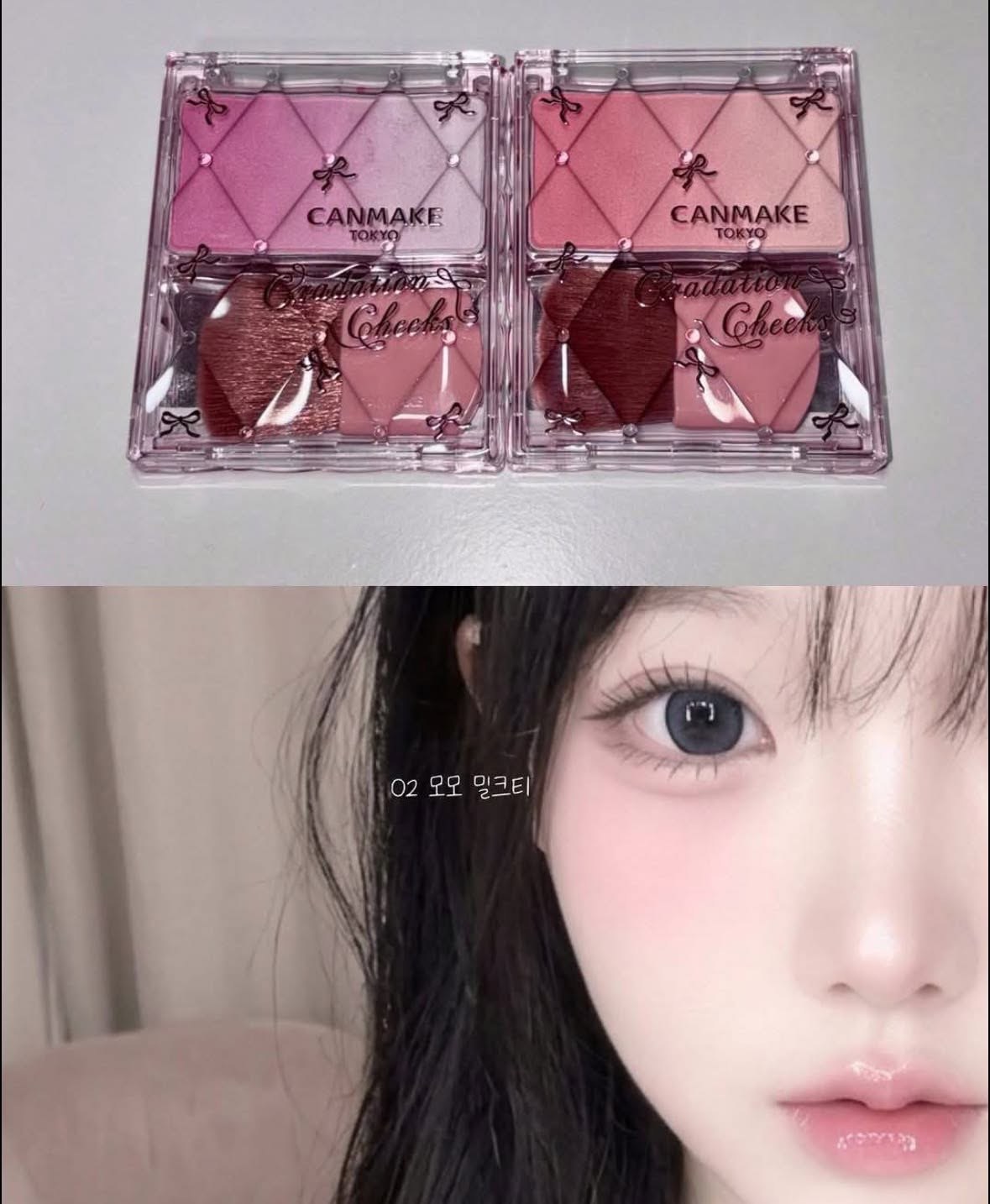 Má hồng Canmake Gradient Cheeks màu 02 Peach Milk Tea