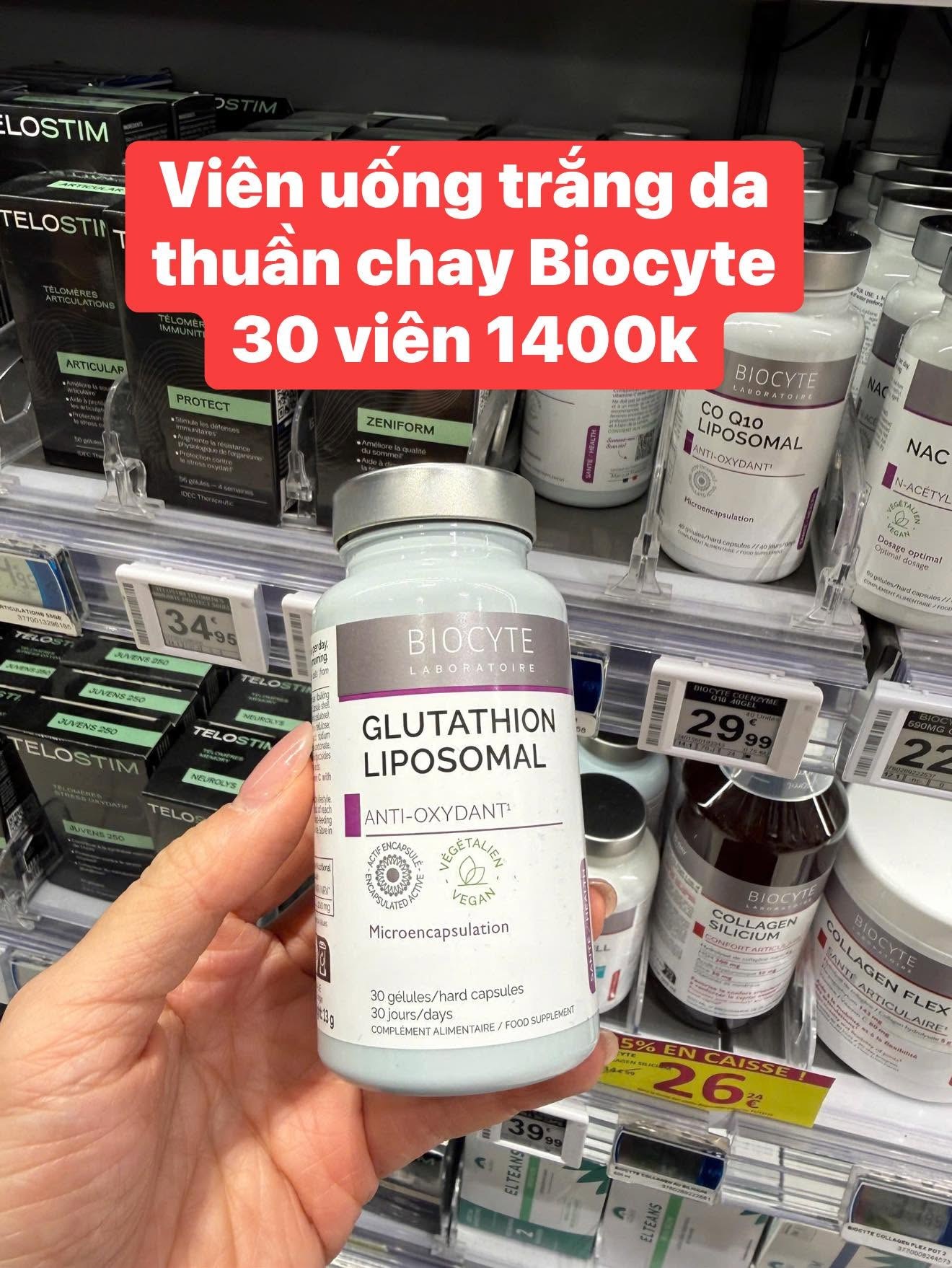 Hàng order- Viên uống trắng da thuần chay Biocyte Glutathion Liposomal 30 viên — ảnh chính
