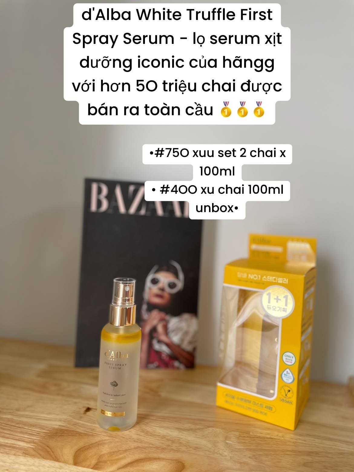 Set 2 chai Xịt dưỡng da d’Alba White Truffle First Spray Serum 100ml — ảnh chính