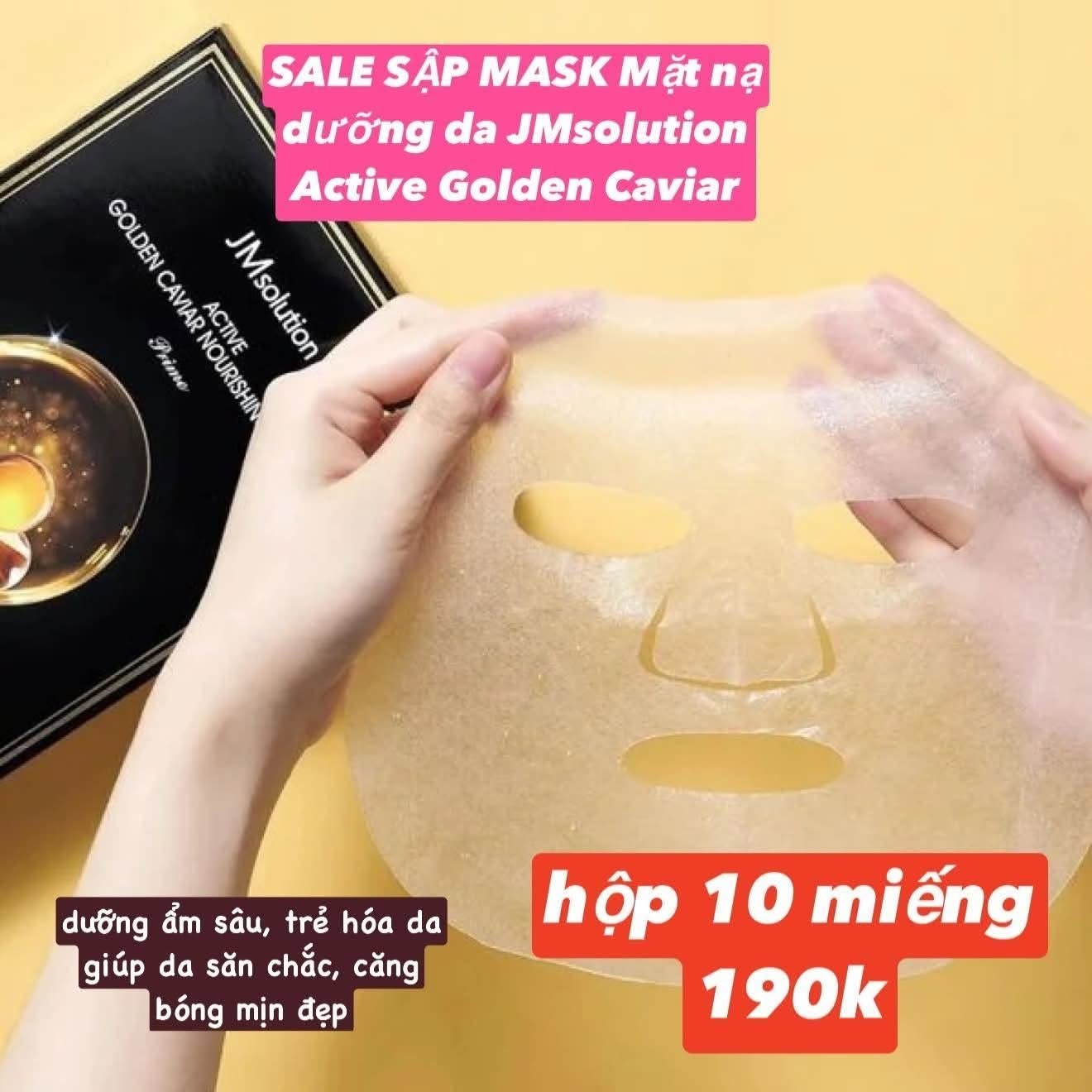 Mặt Nạ Cá Tầm Vàng Dưỡng Ẩm Và Săn Chắc Da JM Solution Active Golden Caviar Nourishing Mask Prime