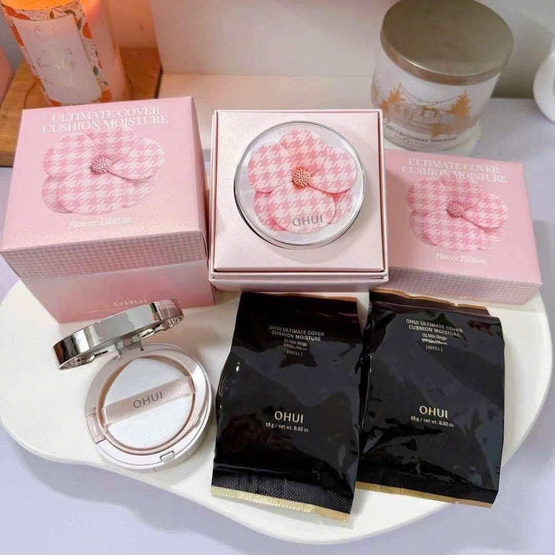 set cushion Ohui vỏ hoa limited 2026 — ảnh chính