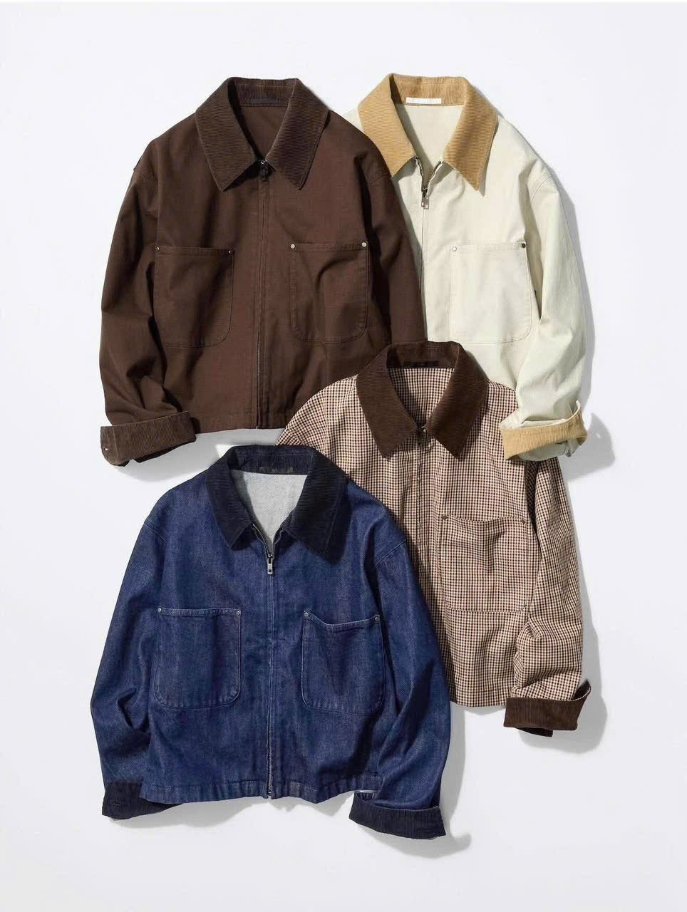 Áo khoác cổ nhung gân Uniqlo