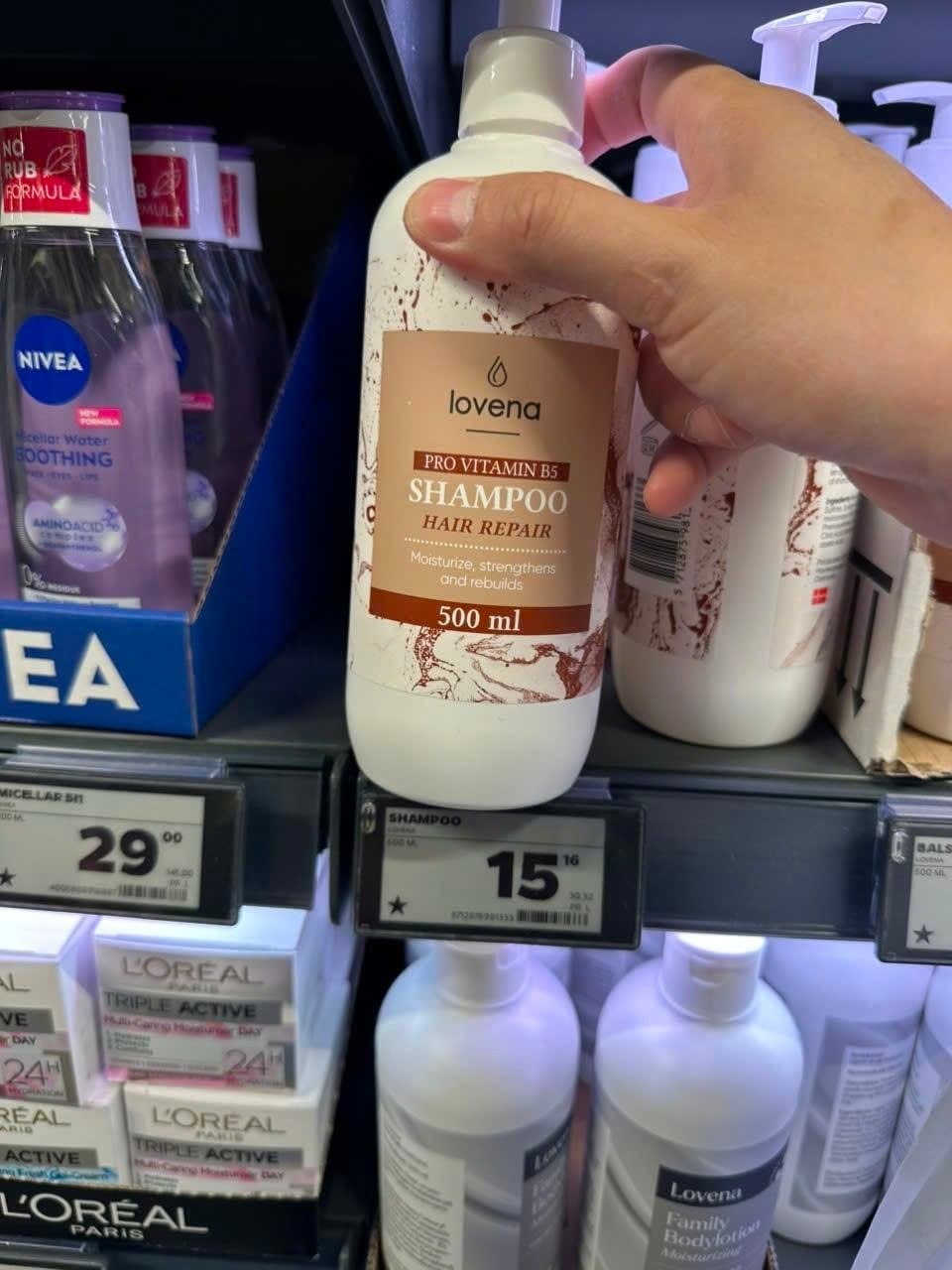 Dầu gội lovena pro vitamin B5 Đan Mạch, 500ml — ảnh chính