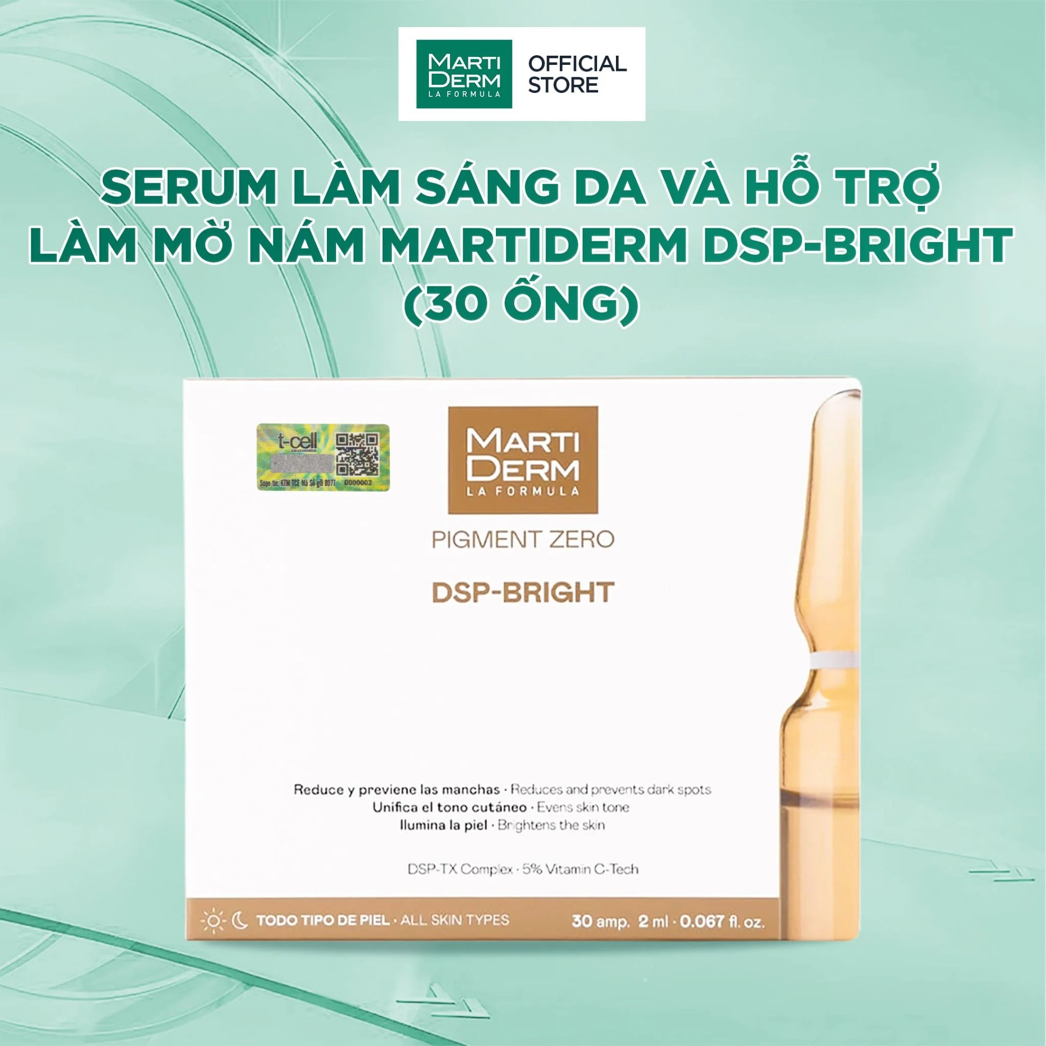 Ampoule Dưỡng Sáng Hỗ Trợ Cải Thiện Đốm Sắc Tố - MartiDerm Pigment Zero DSP Bright — ảnh chính